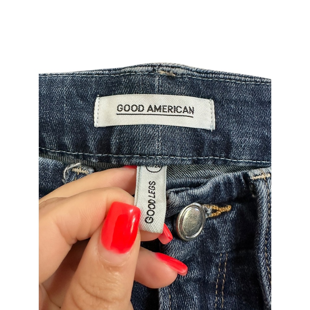 GOOD AMERICAN Good Legs High Rise Distressed Skinny Jeans size 24 - Picture 3 of 6
